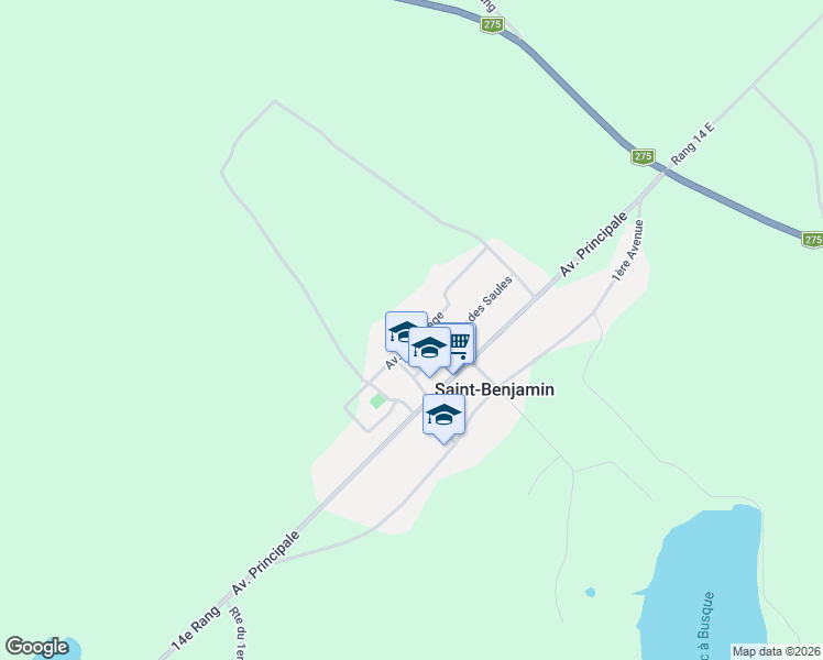 map of restaurants, bars, coffee shops, grocery stores, and more near Avenue du Collège in Saint-Benjamin