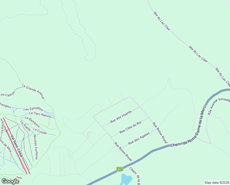 map of restaurants, bars, coffee shops, grocery stores, and more near 250 Rue Boise-Royal in Saint-Côme