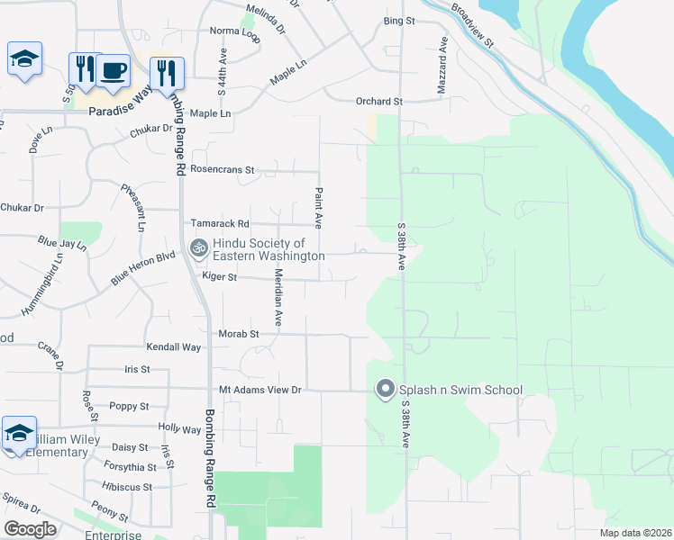 map of restaurants, bars, coffee shops, grocery stores, and more near 4001 Tamarack Rd in West Richland