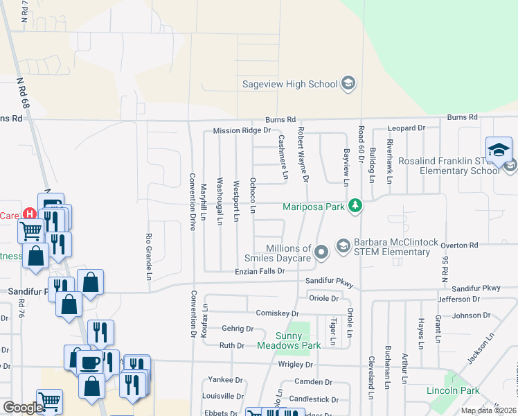 map of restaurants, bars, coffee shops, grocery stores, and more near 6448 Damon Point Drive in Pasco