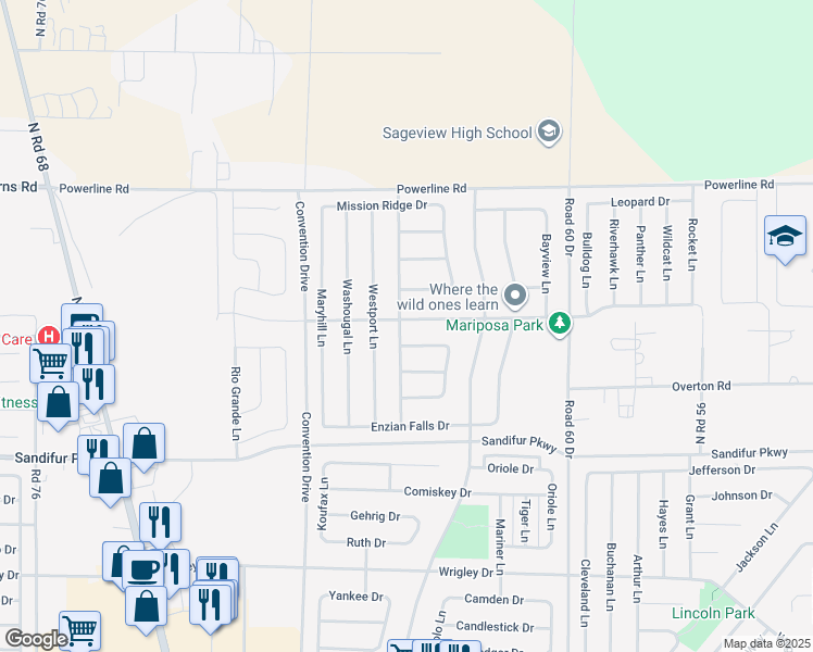 map of restaurants, bars, coffee shops, grocery stores, and more near 6448 Damon Point Drive in Pasco