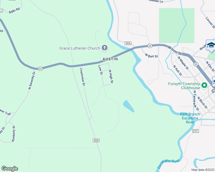 map of restaurants, bars, coffee shops, grocery stores, and more near 100-178 Low Street in Gwinn