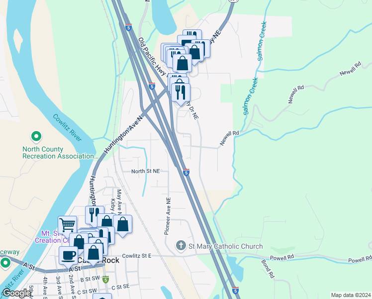 map of restaurants, bars, coffee shops, grocery stores, and more near 642 Little Avenue Northeast in Castle Rock