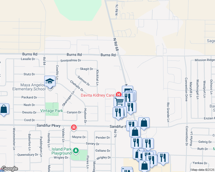 map of restaurants, bars, coffee shops, grocery stores, and more near 7707 Tekoa Drive in Pasco
