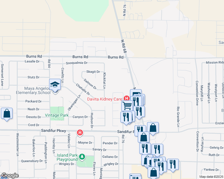 map of restaurants, bars, coffee shops, grocery stores, and more near 7707 Tekoa Drive in Pasco