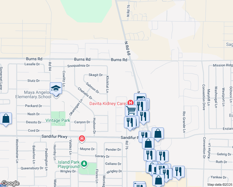 map of restaurants, bars, coffee shops, grocery stores, and more near 7707 Tekoa Drive in Pasco