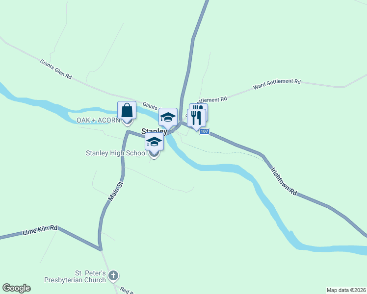 map of restaurants, bars, coffee shops, grocery stores, and more near in Stanley