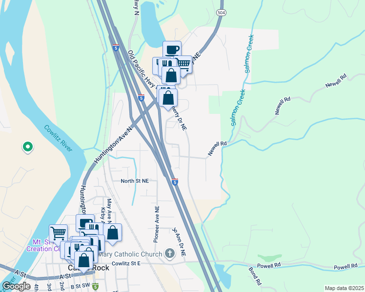 map of restaurants, bars, coffee shops, grocery stores, and more near 846 Little Avenue Northeast in Castle Rock