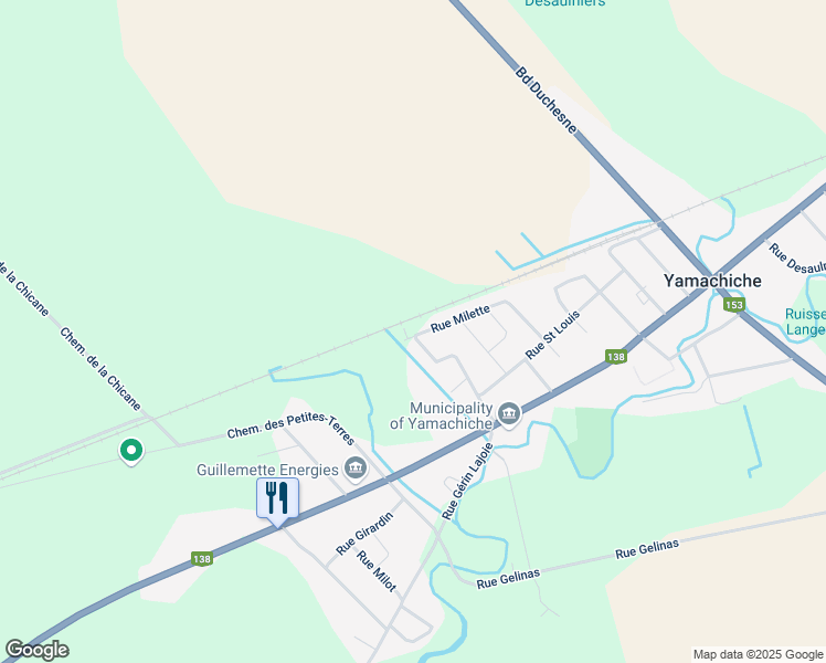 map of restaurants, bars, coffee shops, grocery stores, and more near 341 Rue Milette in Yamachiche