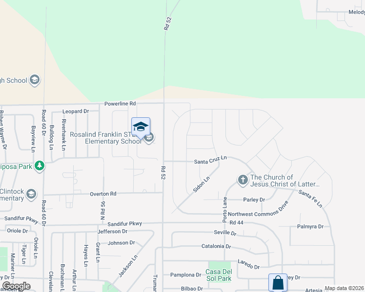 map of restaurants, bars, coffee shops, grocery stores, and more near Santa Cruz Lane in Pasco