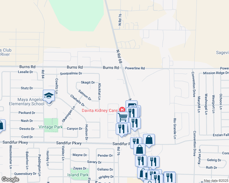 map of restaurants, bars, coffee shops, grocery stores, and more near 6102 North Road 68 in Pasco