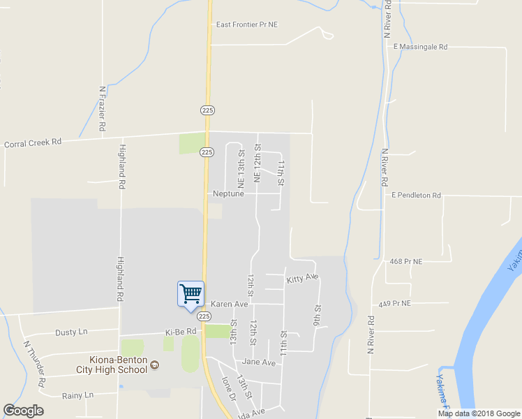 map of restaurants, bars, coffee shops, grocery stores, and more near 1511 Northeast 12th Street in Benton City
