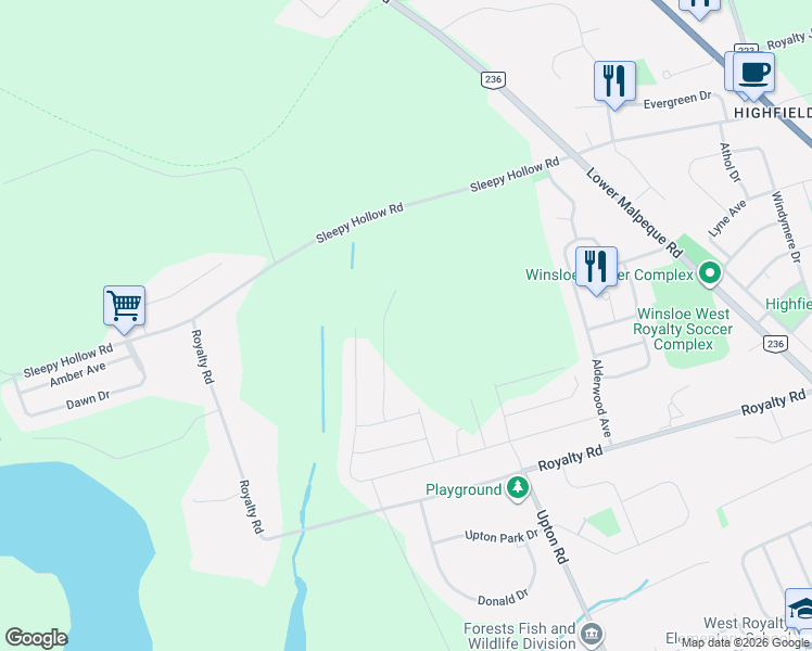 map of restaurants, bars, coffee shops, grocery stores, and more near 75 Kingsburgh Avenue in Charlottetown