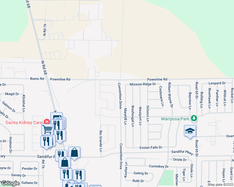map of restaurants, bars, coffee shops, grocery stores, and more near 6211 Skeena Lane in Pasco