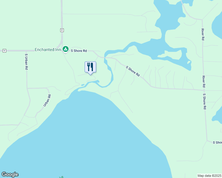 map of restaurants, bars, coffee shops, grocery stores, and more near 48725 Clearwater Road in Barnes