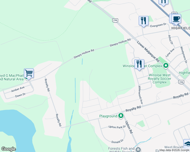 map of restaurants, bars, coffee shops, grocery stores, and more near 2 Devonshire Street in Charlottetown