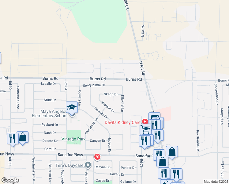 map of restaurants, bars, coffee shops, grocery stores, and more near 7807 Skagit Drive in Pasco