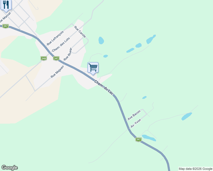 map of restaurants, bars, coffee shops, grocery stores, and more near 5020 Chemin du Lac in Saint-Gabriel-de-Brandon