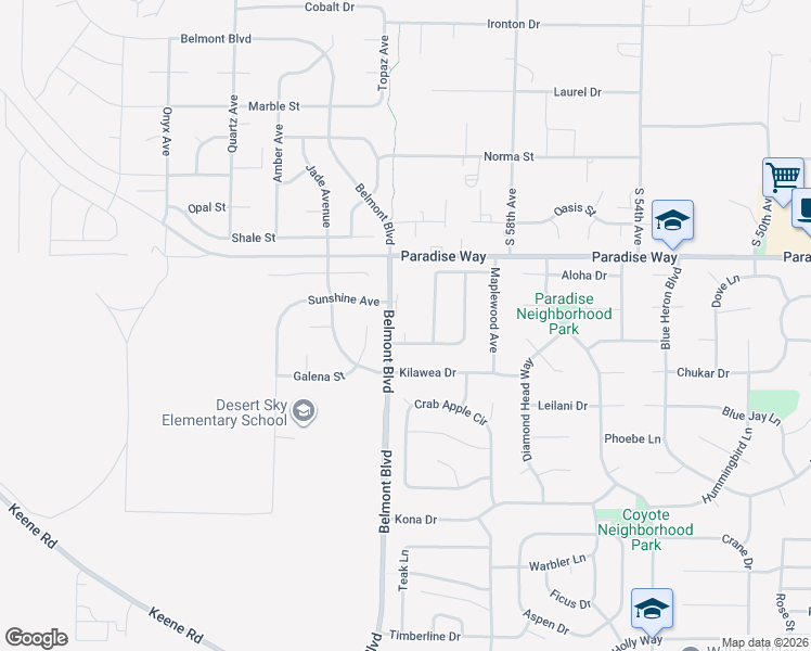 map of restaurants, bars, coffee shops, grocery stores, and more near 6004 Blackwood Street in West Richland