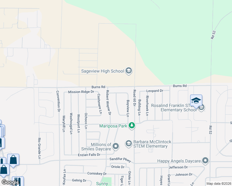 map of restaurants, bars, coffee shops, grocery stores, and more near Basalt Falls Drive in Pasco