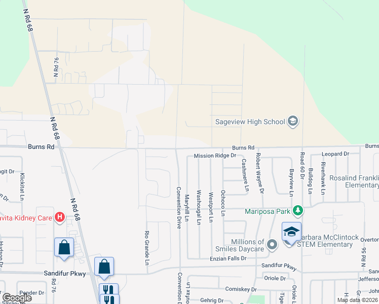 map of restaurants, bars, coffee shops, grocery stores, and more near 6821 Powerline Road in Pasco