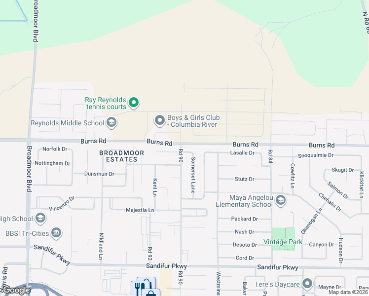 map of restaurants, bars, coffee shops, grocery stores, and more near Powerline Road in Pasco