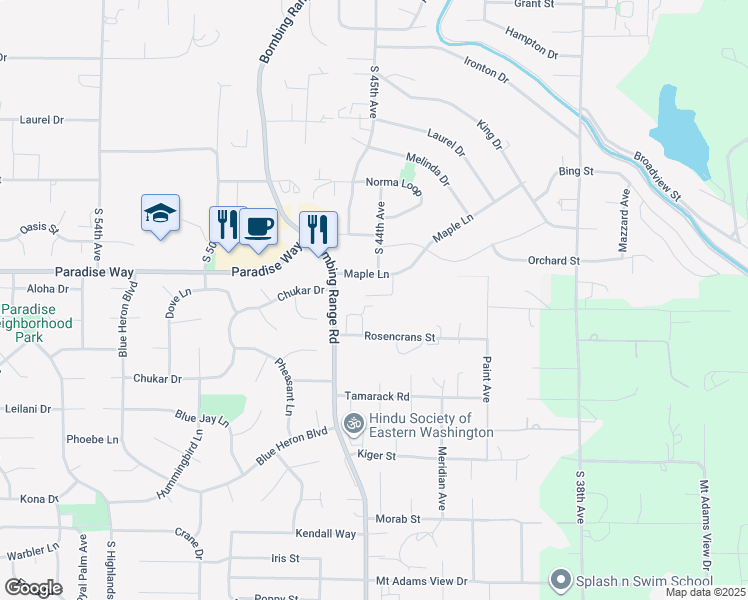 map of restaurants, bars, coffee shops, grocery stores, and more near 4478 Thompson Court in West Richland