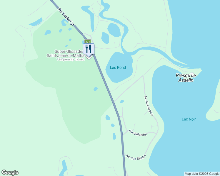 map of restaurants, bars, coffee shops, grocery stores, and more near 2521 Route Louis-Cyr in Saint-Jean-de-Matha