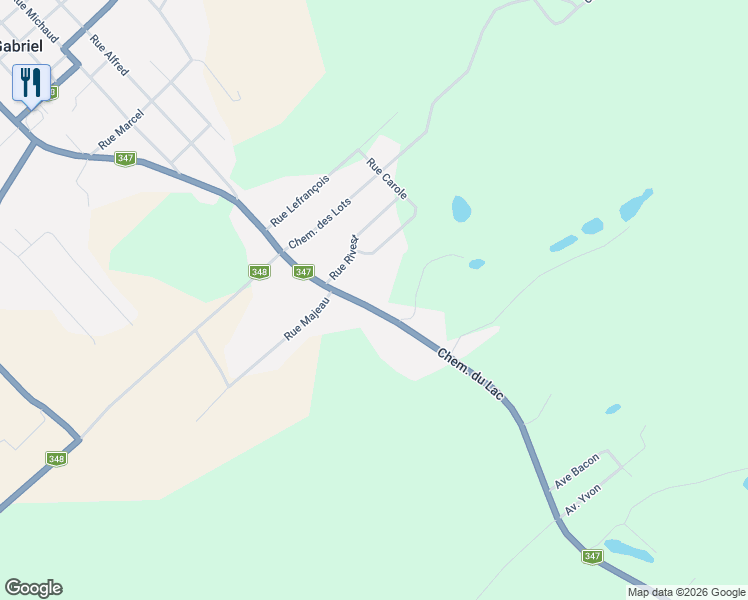 map of restaurants, bars, coffee shops, grocery stores, and more near 5200 Chemin du Lac in Saint-Gabriel-de-Brandon