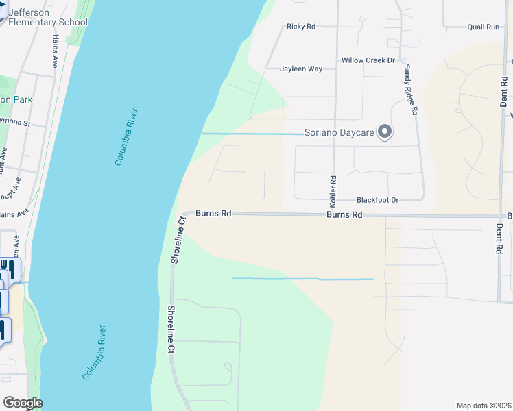 map of restaurants, bars, coffee shops, grocery stores, and more near 3947 Dent Road in Pasco