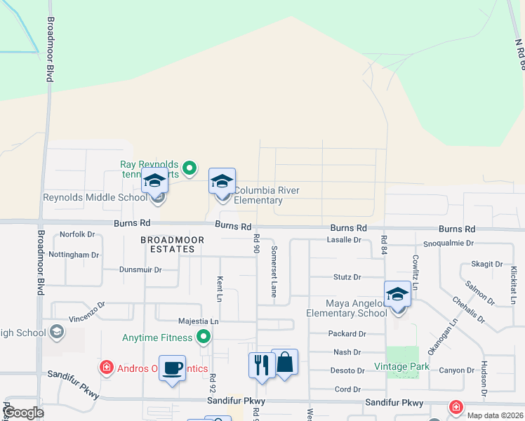 map of restaurants, bars, coffee shops, grocery stores, and more near Powerline Road in Pasco