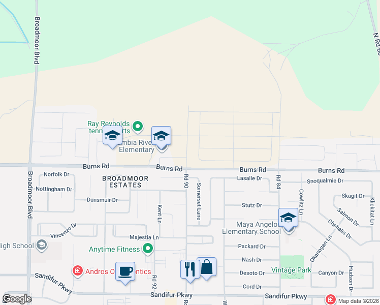 map of restaurants, bars, coffee shops, grocery stores, and more near 8915 Durham Court in Pasco