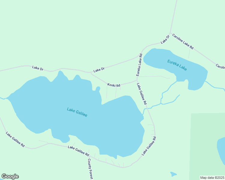 map of restaurants, bars, coffee shops, grocery stores, and more near 76199 Koski Road in Mellen