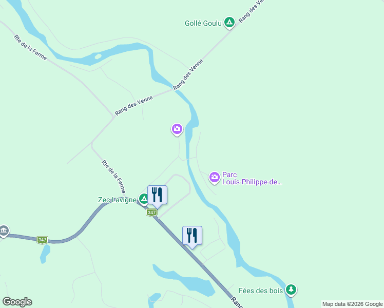 map of restaurants, bars, coffee shops, grocery stores, and more near 2331 106e Avenue in Saint-Cã´Me