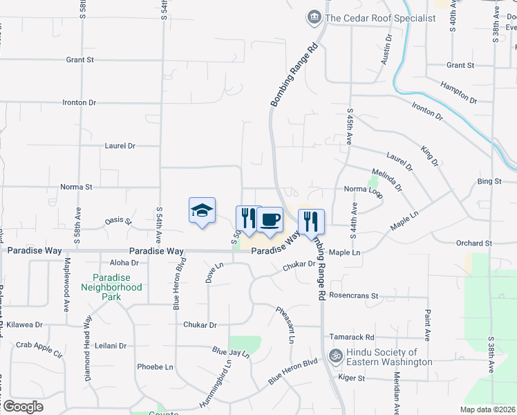 map of restaurants, bars, coffee shops, grocery stores, and more near 4701-4705 Norma St in West Richland