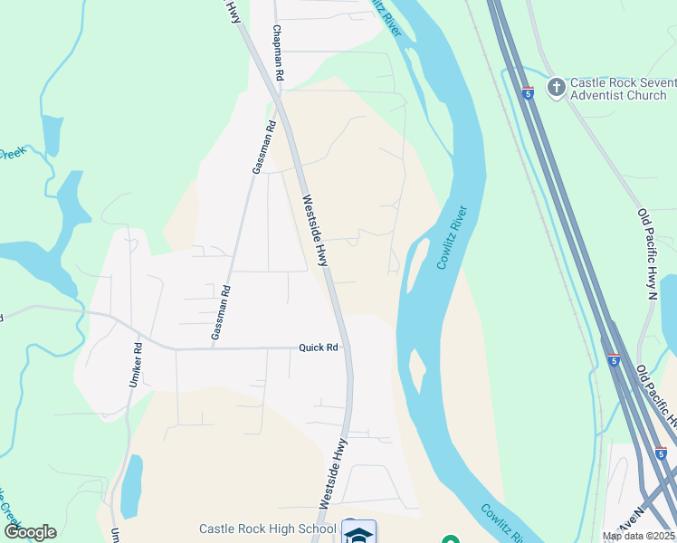 map of restaurants, bars, coffee shops, grocery stores, and more near 5446 Westside Highway in Castle Rock