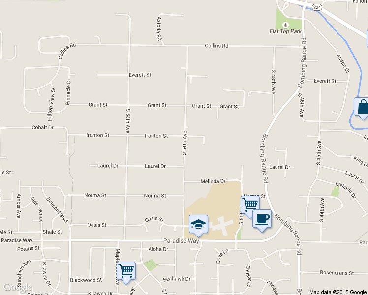 map of restaurants, bars, coffee shops, grocery stores, and more near 985 South 54th Avenue in West Richland