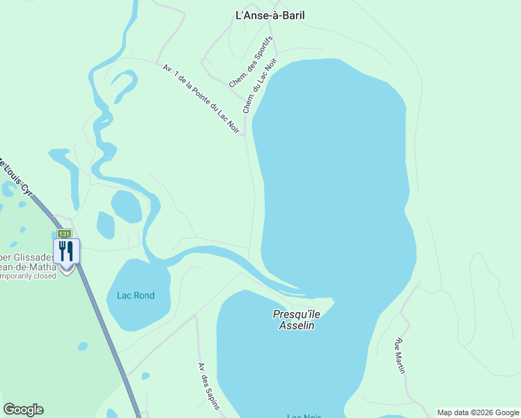 map of restaurants, bars, coffee shops, grocery stores, and more near 413 Chemin de la Pointe-du-Lac-Noir in Saint-Jean-de-Matha