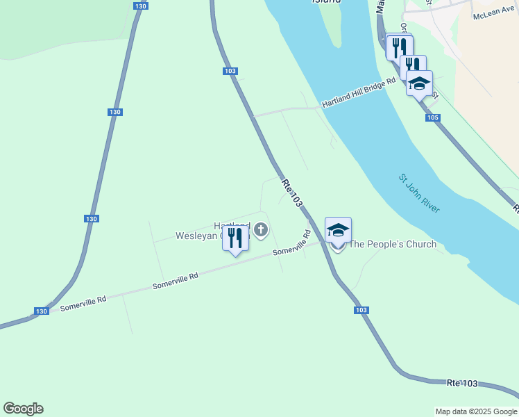 map of restaurants, bars, coffee shops, grocery stores, and more near 28 Riverview Drive in Somerville