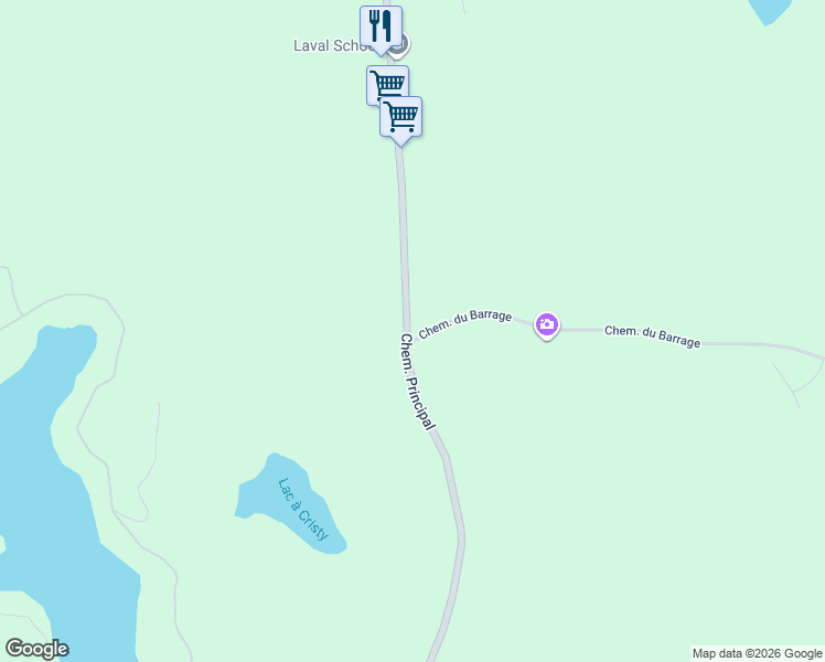 map of restaurants, bars, coffee shops, grocery stores, and more near Chemin du Barrage in Outaouais