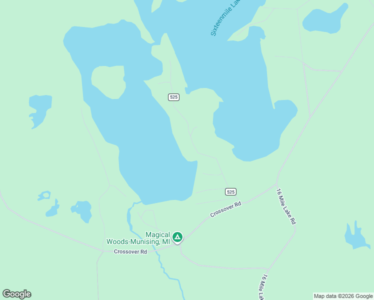 map of restaurants, bars, coffee shops, grocery stores, and more near Peninsula Point Road in Munising