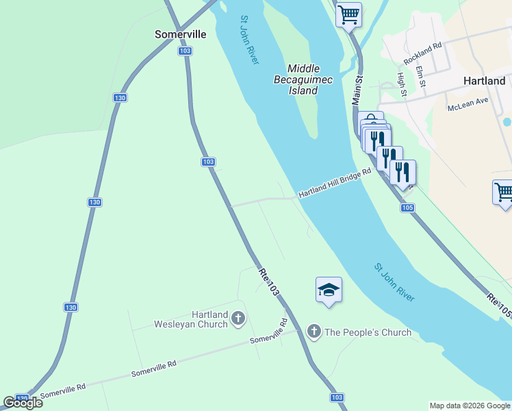 map of restaurants, bars, coffee shops, grocery stores, and more near 10 Hartland Hill Bridge Road in Somerville