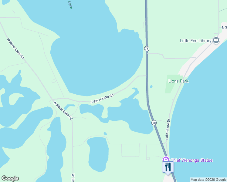 map of restaurants, bars, coffee shops, grocery stores, and more near 36755 South Silver Lake Road in Battle Lake