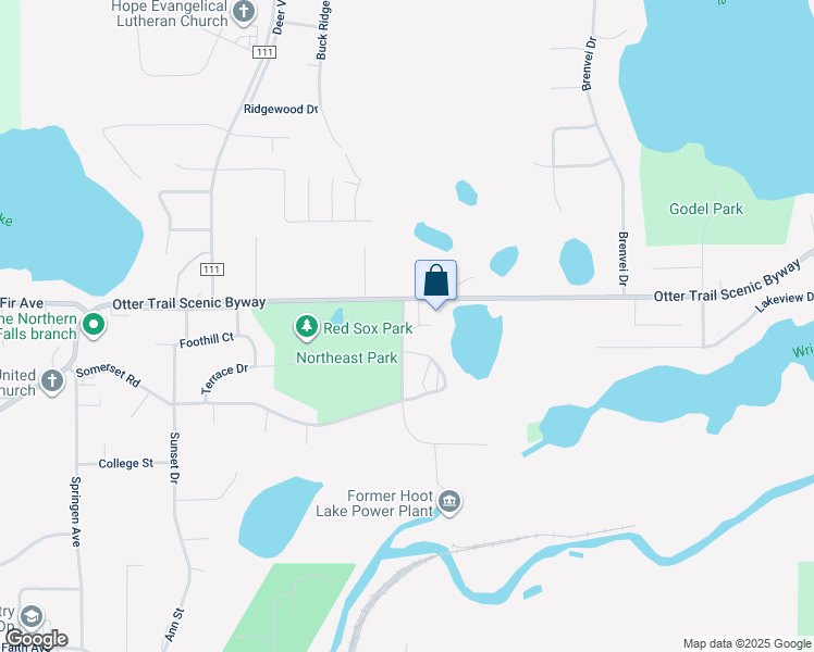 map of restaurants, bars, coffee shops, grocery stores, and more near 1188 Water Plant Road in Fergus Falls