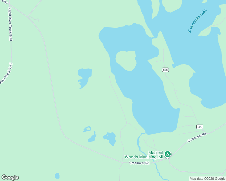 map of restaurants, bars, coffee shops, grocery stores, and more near Hayward Road in Munising