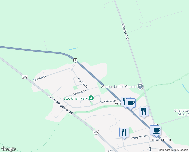 map of restaurants, bars, coffee shops, grocery stores, and more near 636 Veteran's Memorial Highway in Charlottetown