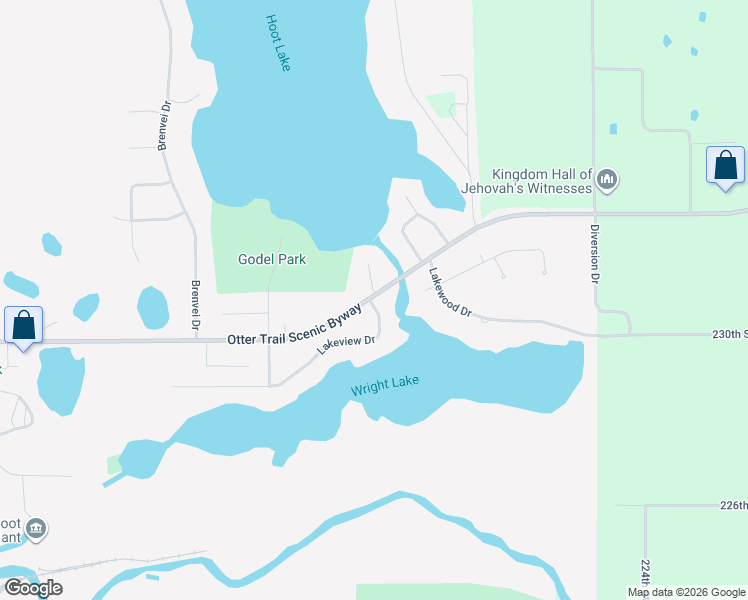 map of restaurants, bars, coffee shops, grocery stores, and more near 2825 Lakeview Drive in Fergus Falls
