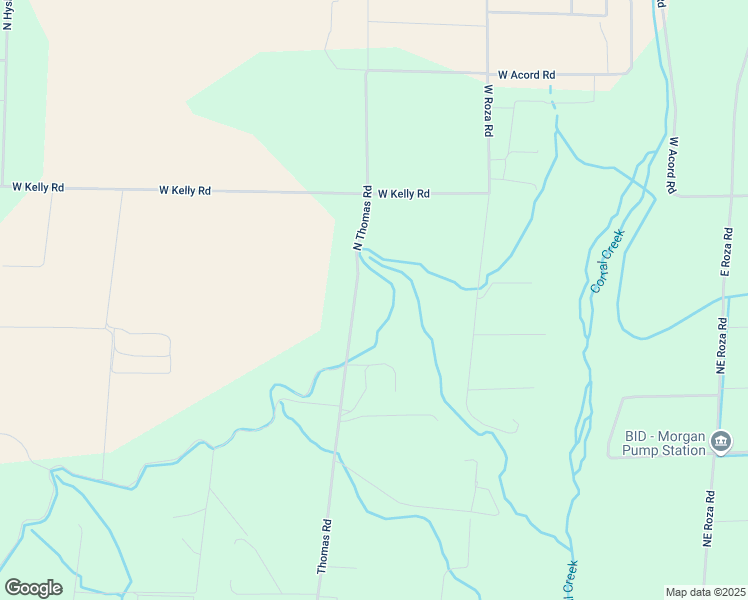 map of restaurants, bars, coffee shops, grocery stores, and more near 58505 North Thomas Road in Benton City