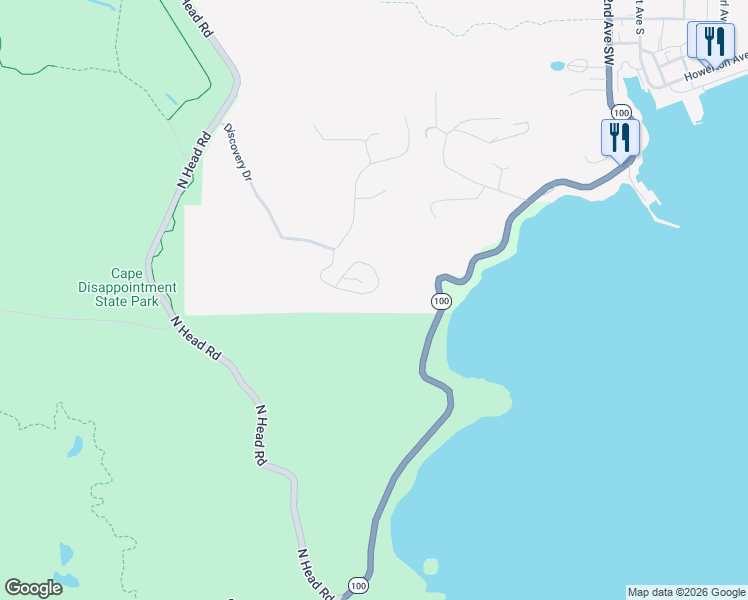 map of restaurants, bars, coffee shops, grocery stores, and more near 3226 Overlook Loop in Ilwaco