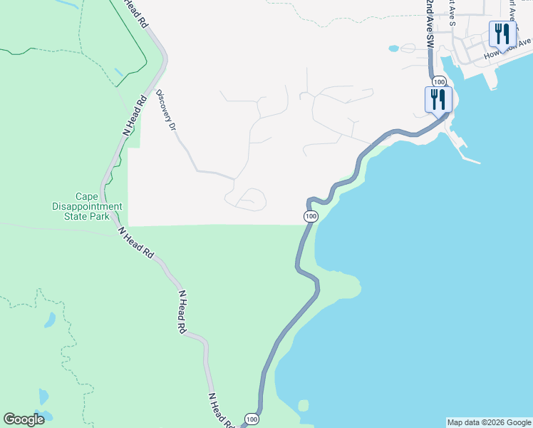 map of restaurants, bars, coffee shops, grocery stores, and more near 3226 Overlook Loop in Ilwaco